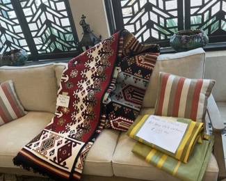 Large reversible Turkish rug, French-curtain (from St. Maartens).
