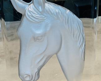 Daum exquisite paperweight, 3-D horsehead.