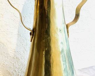 Double-handled Imperial Russian brass and nickel pitcher. Dates from 1910.