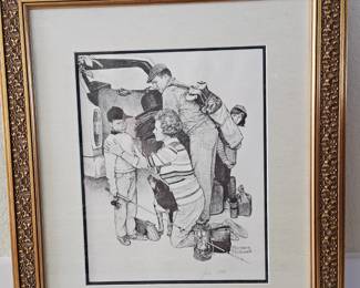 Norman Rockwell Lithograph, 1st of 2 (second in the Smithsonian). Drawn by commission of Merck Co.