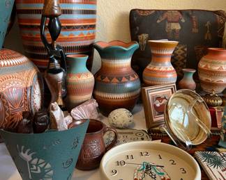 Native American Pottery, Horsehair Pottery, Kokopelli Sconce