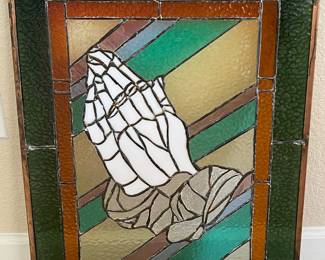 Stained Glass Praying Hands