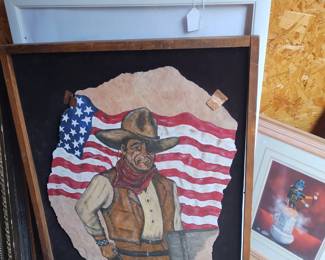 The John Wayne art piece on 1/2 in flagstone$100
