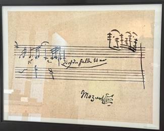 Musical Scale by Mozart in Black Frame