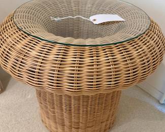 Small Round Wicker Table / Lamp Table size