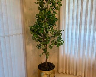 Faux Tree / Brass Pot