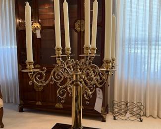 Heavy Baldwin Brass Candelabra / 8 candle
