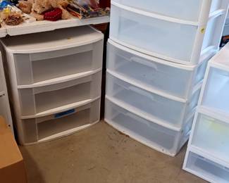 Plastic storage drawers