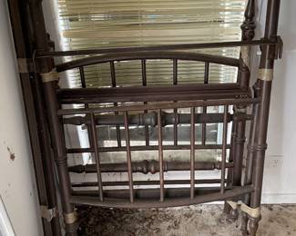 This pair of iron twin beds were purchased in the early 1950’s when a group of furnishings from The Cabrini Orphanage in New Orleans was put up for sale. The orphanage (later Cabrini High School for Girls ) was founded in the 1892 in the French quarter by Maria Francesca Cabrini, also known as Mother Cabrini. In 1905 it was changed to the Sacred Heart Orphan Asylum then in 1959 became the Cabrini High School for girls.