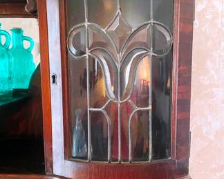 Beveled glass on the desk/bookcase