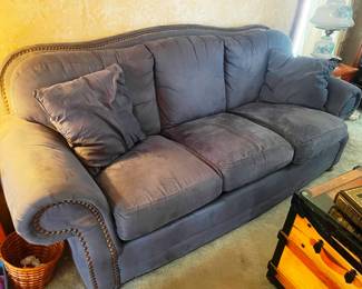 Suede covered sofa, Nice!