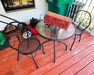 Iron Bistro set with a truck part!