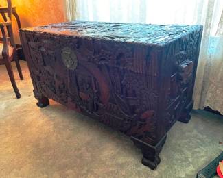 Beautiful carved Asian trunk!