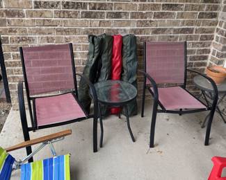 Patio Chairs and Table (Folding Chairs in Bags)