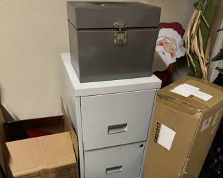 2-Drawer File Cabinet and Metal File Box