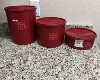 Red Tupperware Storage