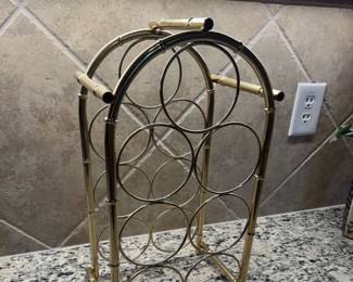 Wine Bottle Table Top Stand Brass