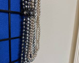 Miriam Haskell Multi-Tiered Necklace marked Sterling