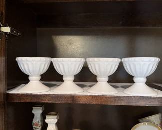 Avon White Glass Compotes