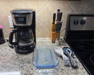 Small Appliances (Coffee Maker and Knife Block and Spoon Rests)