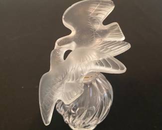 Crystal vintage signed Lalique perfume bottle