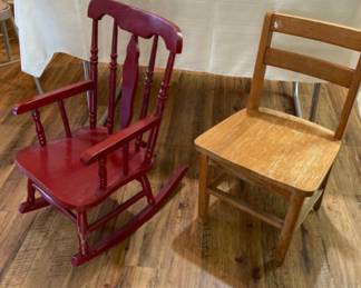 Wooden children’s chairs