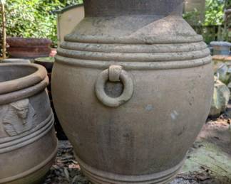 Large cement, olive jar