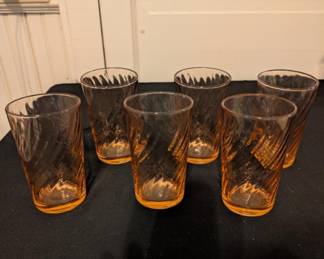 Vintage pink swirl tumblers