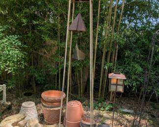 Handcrafted obelisk & wind chime