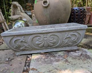 Concrete rectangular planter