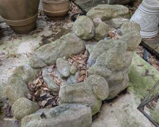 Concrete garden fountain waterfall