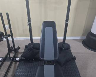 Different types of weight bars and benches