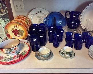 Cobalt blue glassware