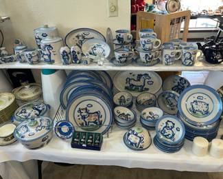 LARGE SET OF "M.A. HADLEY" POTTERY DINNERWARE!