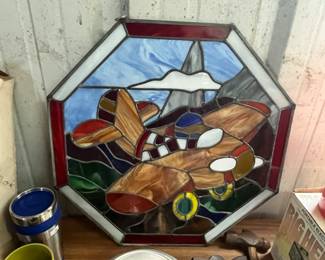 Stained glass window hanging