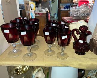 Cristal de Arques ruby goblets