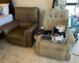LEATHER RECLINER & SMALLER RECLINER