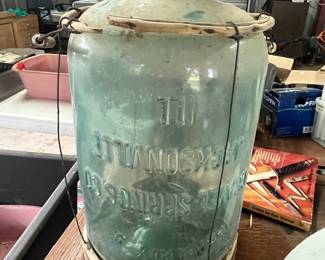 VERY RARE!! Early 20th century GRAVEL SPRINGS CO. JACKSONVILLE, ILL. Water jug!