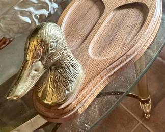 Vintage Brass Duck Valet Dish 