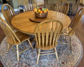 Amish solid oak dining table and chairs