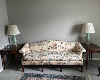 Baker couch, end tables, coffee table and two Baker chairs