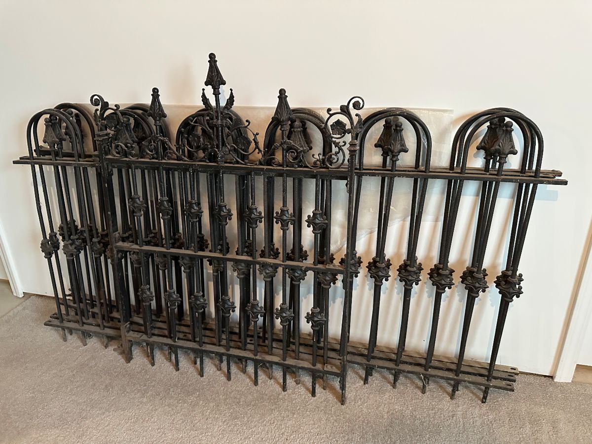 Vintage wrought iron fence panels.