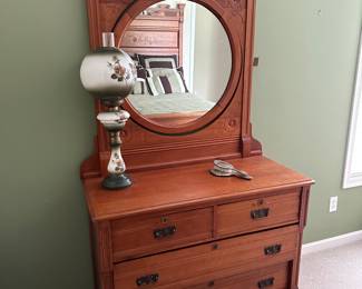 Victorian antique dresser with mirror