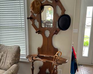 Antique hall tree