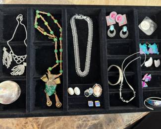 Sterling, rhinestone, and costume jewelry