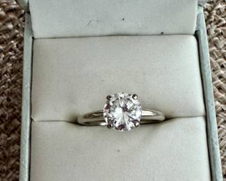 14k ring with man made diamond
