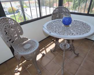 Metal bistro set.