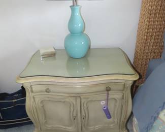 One of two matching nightstands.
