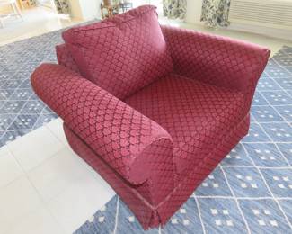 Red armchair.