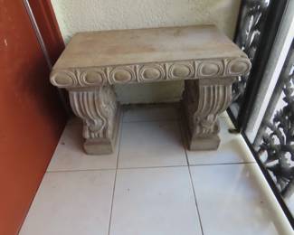 Concrete bench.
